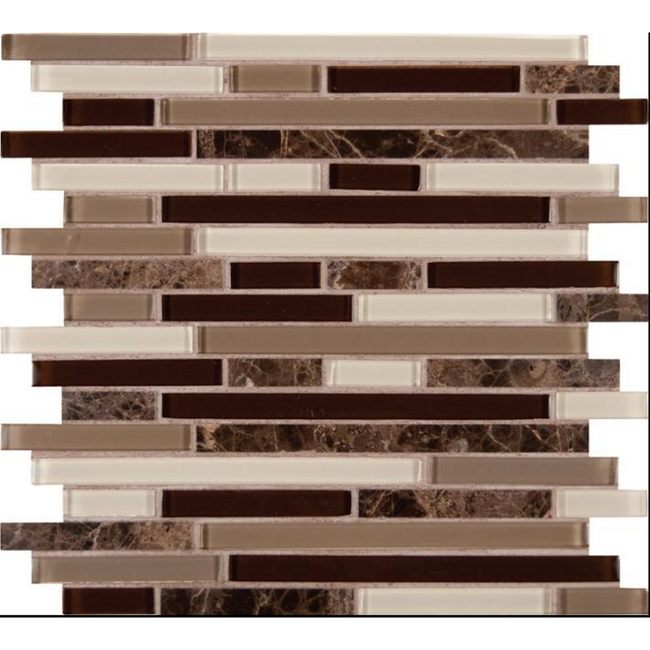 Bild von Mosaikfliese 'Royal Oaks' Materialmix braun 30,5 x 30,5 cm