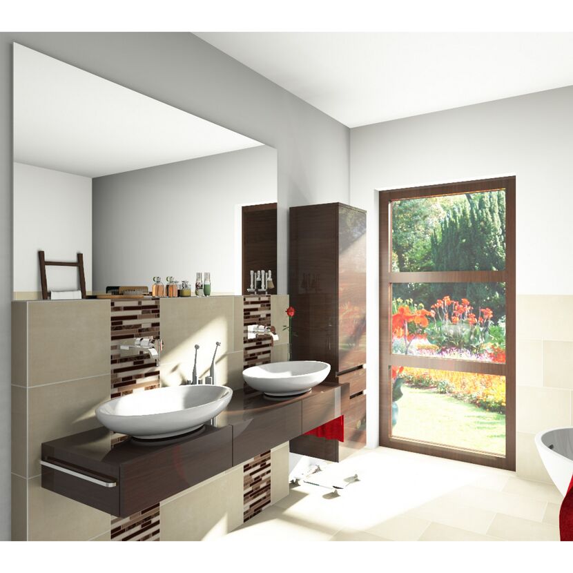 Mosaikfliese 'Royal Oaks' Materialmix braun 30,5 x 30,5 cm