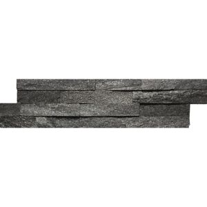 Wandfliese Brickstone Quarzit schwarz 10x40cm