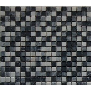 Mosaikfliese 'Nero' Naturstein grau-schwarz 30 x 30 cm