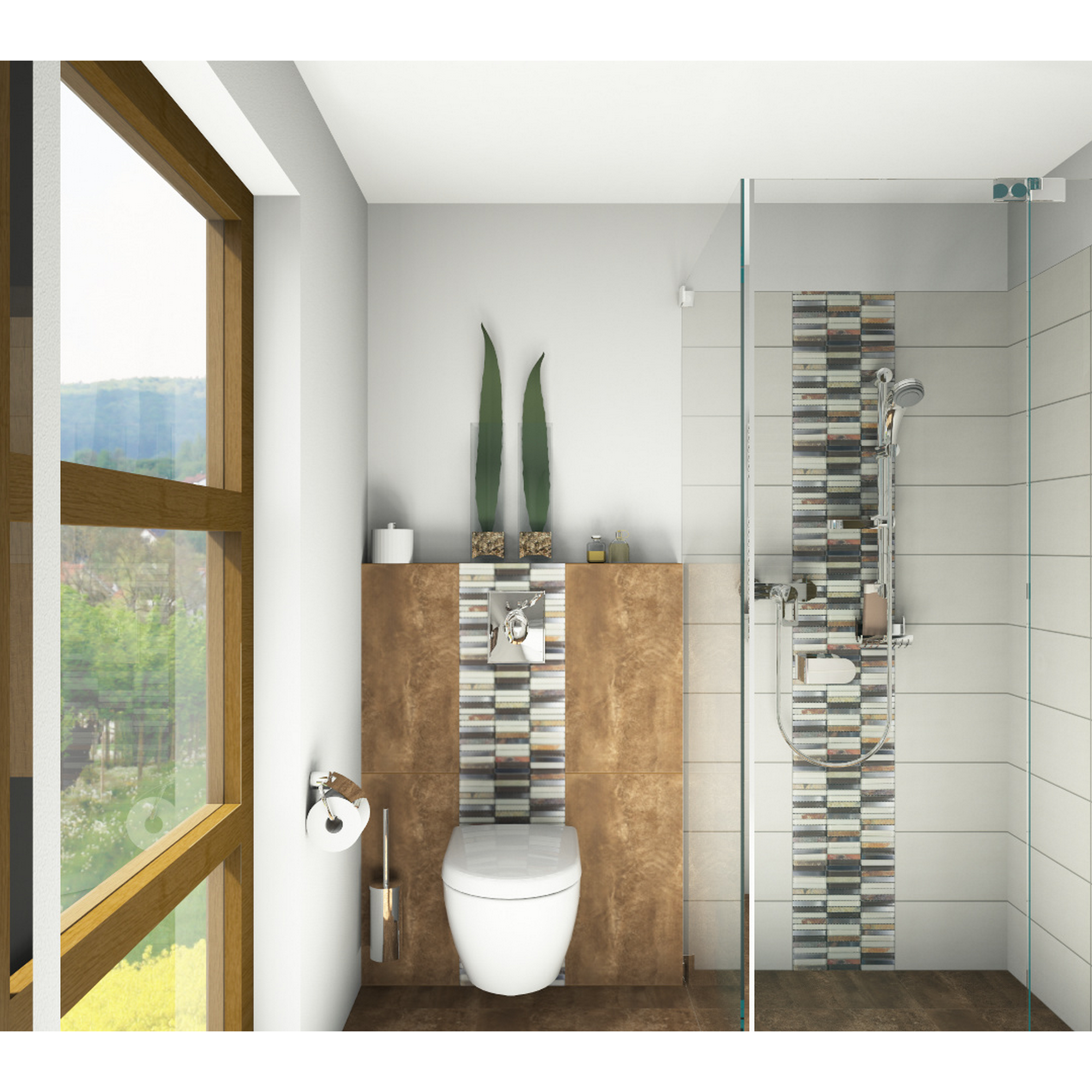 Mosaikfliese 'Rolling Hills' Materialmix beige-braun 30,5 x 30,5 cm + product picture