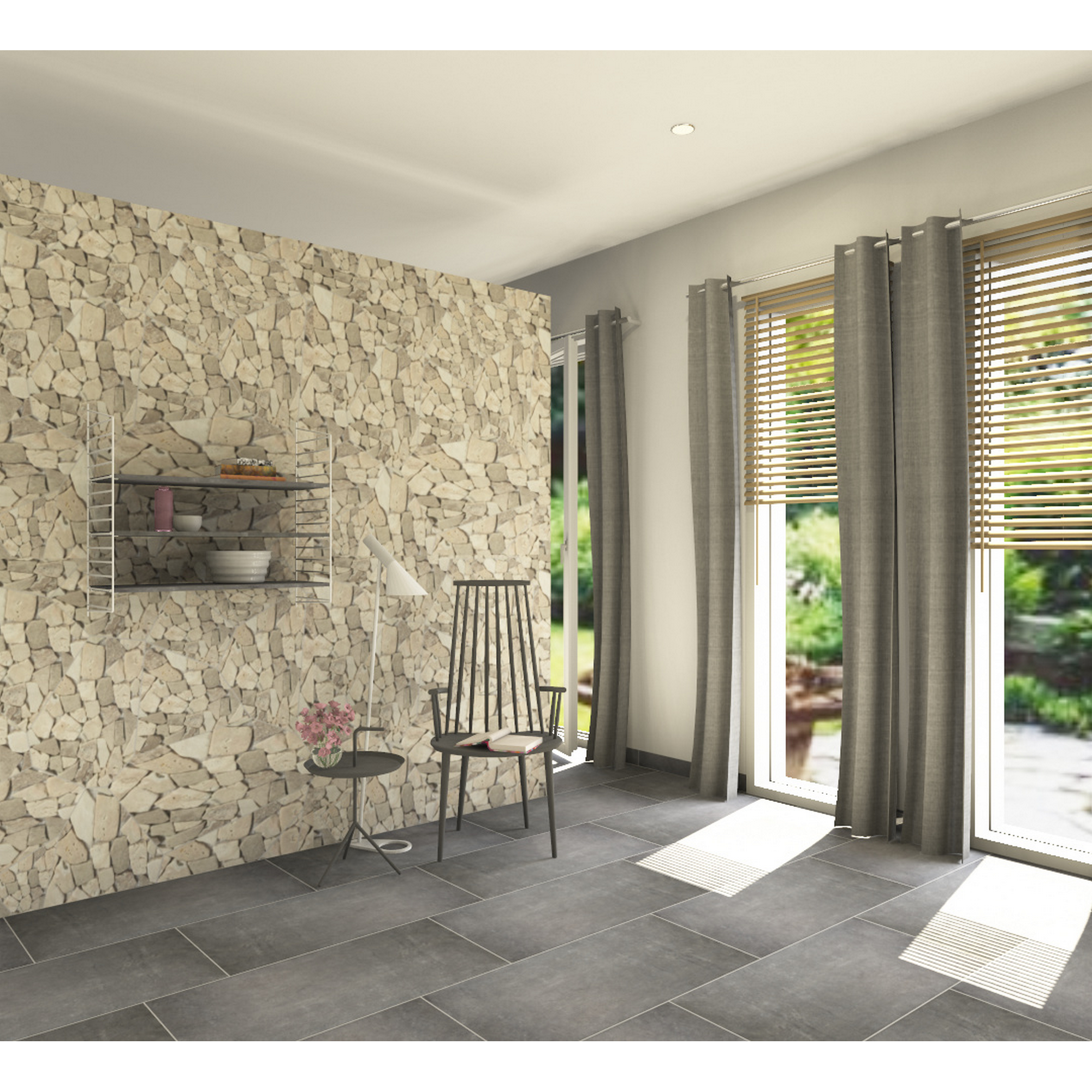 Mosaikfliese 'Peb' Naturstein beige-grau 29 x 29 cm + product picture