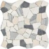 Mosaikfliese 'Peb' Naturstein beige-schwarz 29 x 29 cm