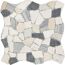 Mosaikfliese 'Peb' Naturstein beige-schwarz 29 x 29 cm