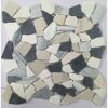 Mosaikfliese 'Peb' Naturstein beige-schwarz 29 x 29 cm