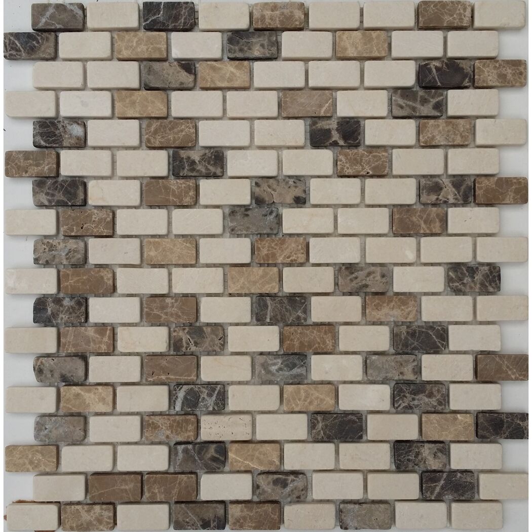 Mosaikfliese 'Borneo' Naturstein beige 28,6 x 30 cm