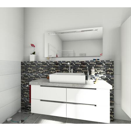 3. Bild von Mosaikfliese 'Diamond' Glas/Metall schwarz/silberfarben 29,8 x 30,4 cm