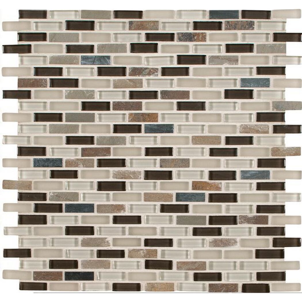 Mosaikfliese 'Autumn' Materialmix beigebraun 30,5 x 30,5 cm