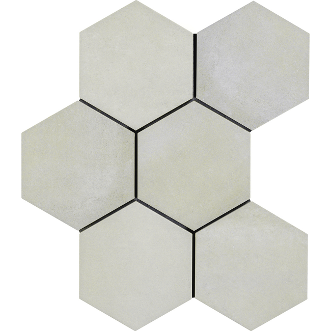 Bild von Bodenfliese 'Time Hex' Feinsteinzeug beige 18,2 x 21 cm