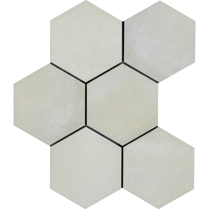 Sechseckige Fliesen in Beige