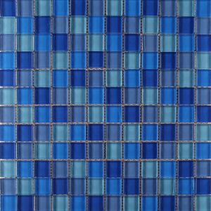 Mosaikfliese Glas Mix blau 30 x 30 cm