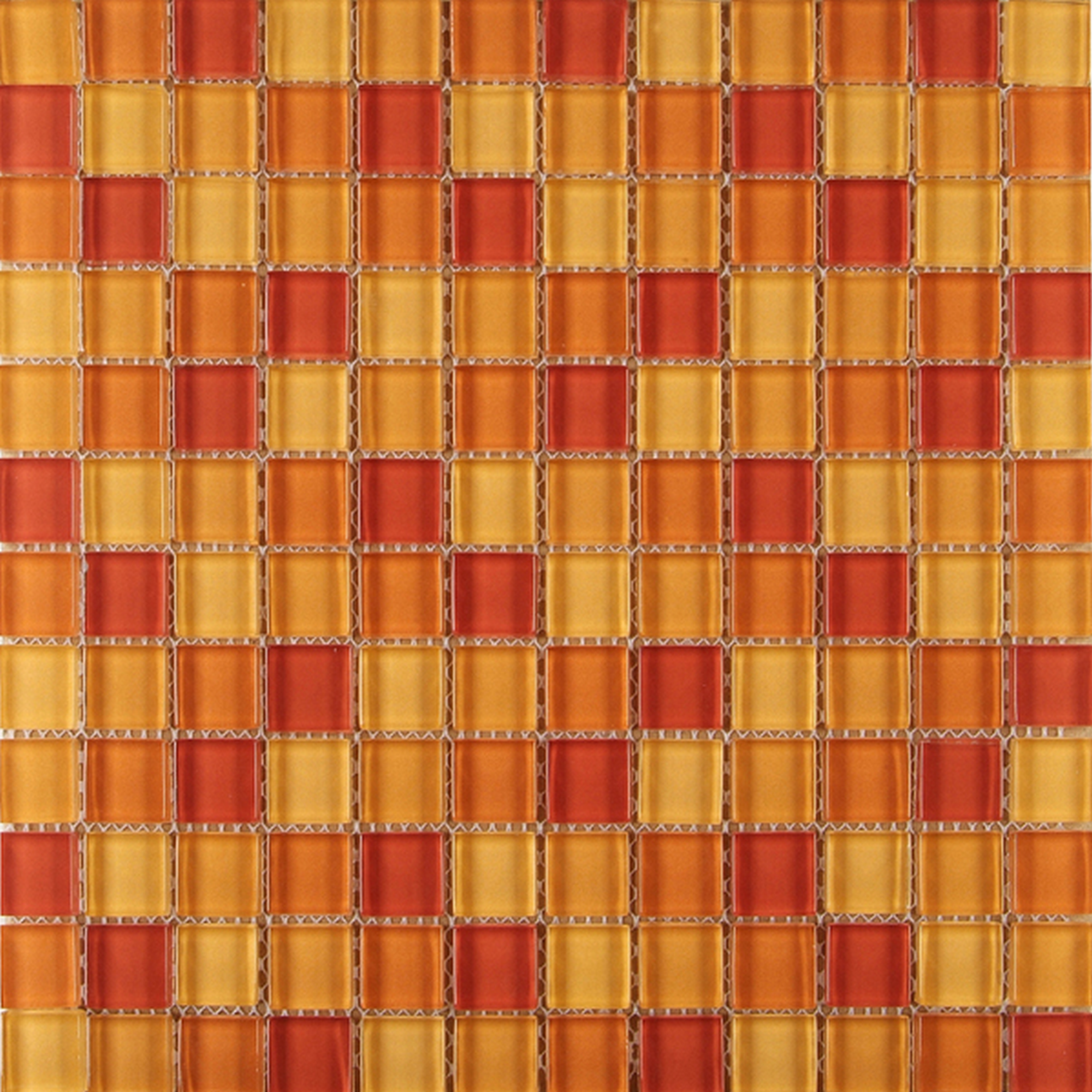 Mosaikfliese Glas orange 30 x 30 cm