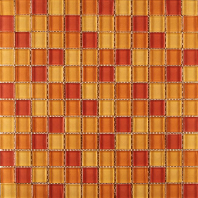 Bild von Mosaikfliese Glas orange 30 x 30 cm