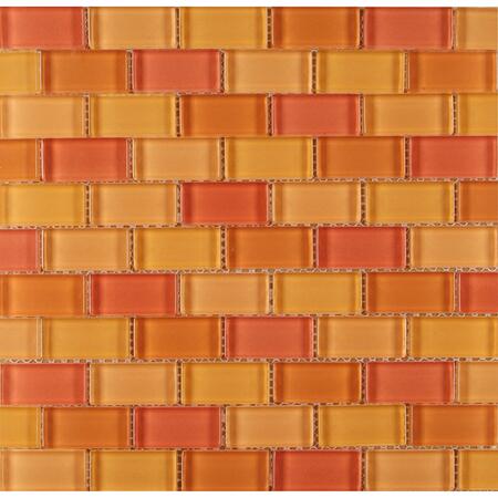 2. Bild von Mosaikfliese Glas orange 30 x 30 cm