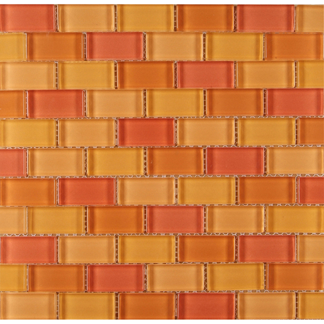 Bild von Mosaikfliese Glas orange 30 x 30 cm
