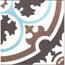 Braune und hellblaue gemusterte Bodenfliese
