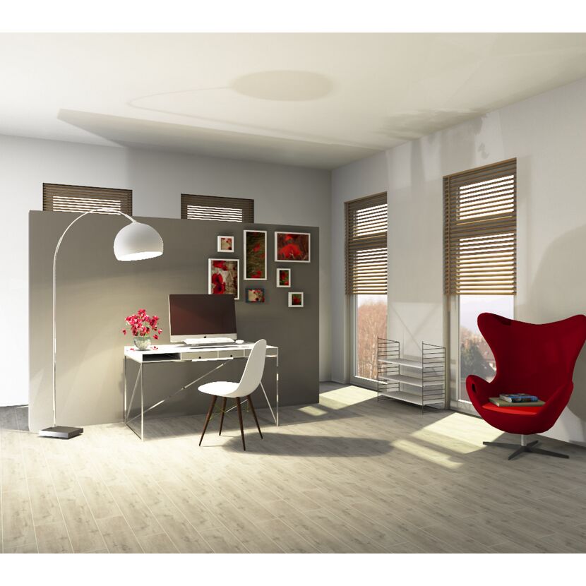 Modernes Büro mit hellem Holzboden
