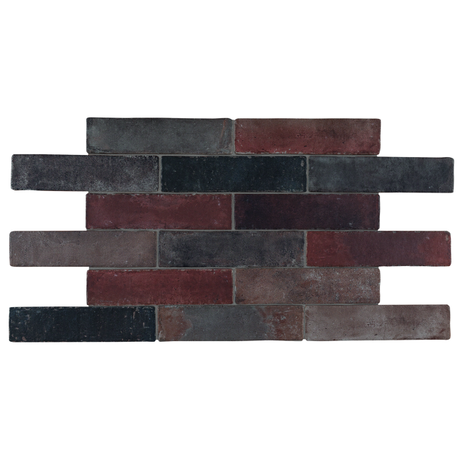 Bild von Bodenfliese 'Terramix' Feinsteinzeug schwarz 7 x 28 cm