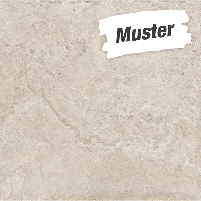 Bild von Muster zur Bodenfliese 'Stone' Feinsteinzeug beige 61 x 61 cm