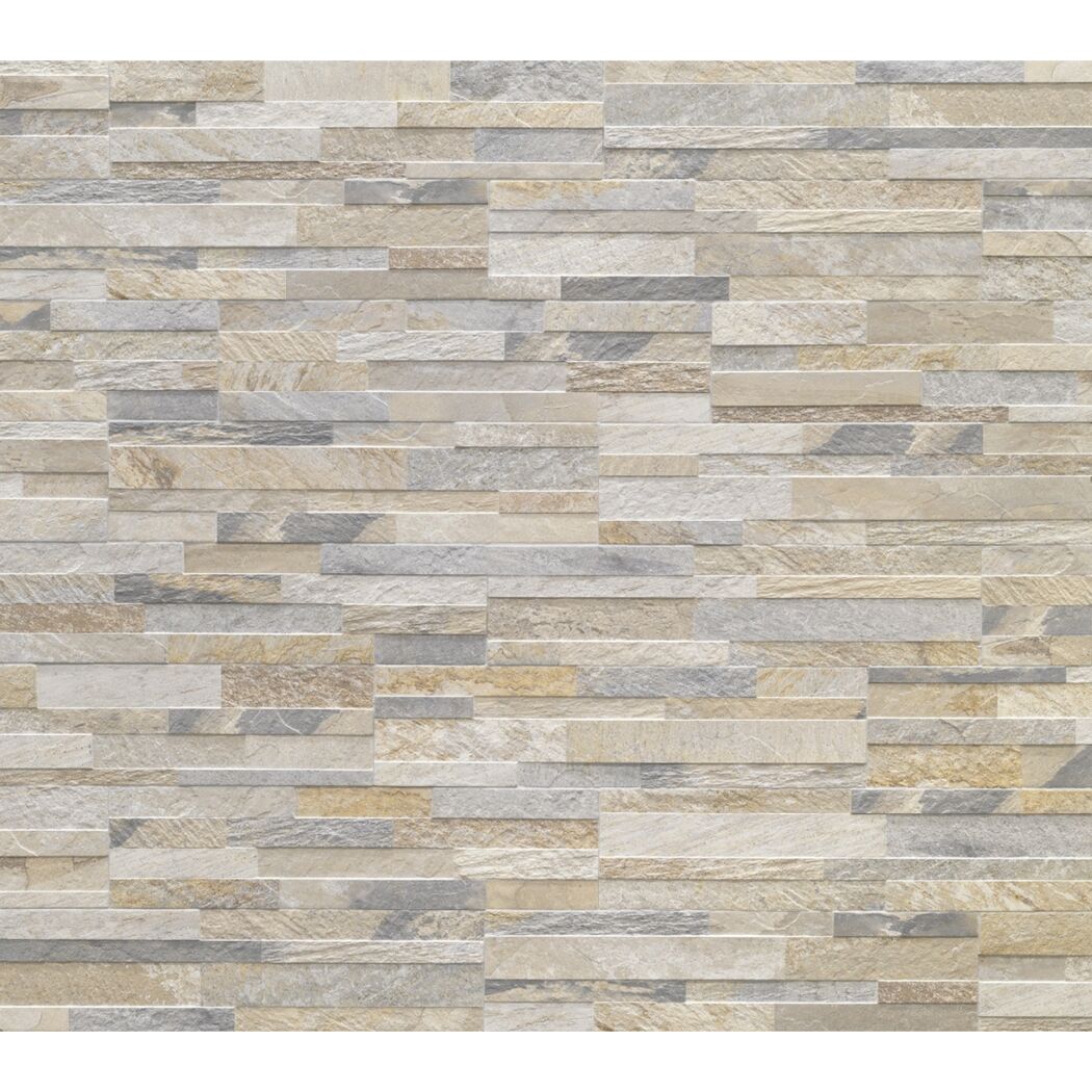 Beige und graue Wandverkleidung aus Stein