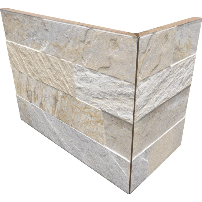 Bild von Außenecke 'Cubics' Feinsteinzeug beige 10 x 20 cm