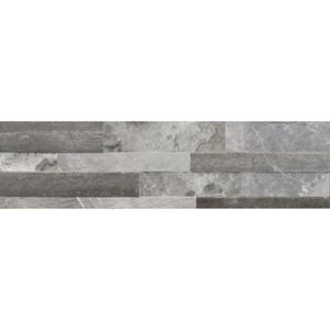 Wandfliese 'Tiffany' Feinsteinzeug grau 15 x 61 cm