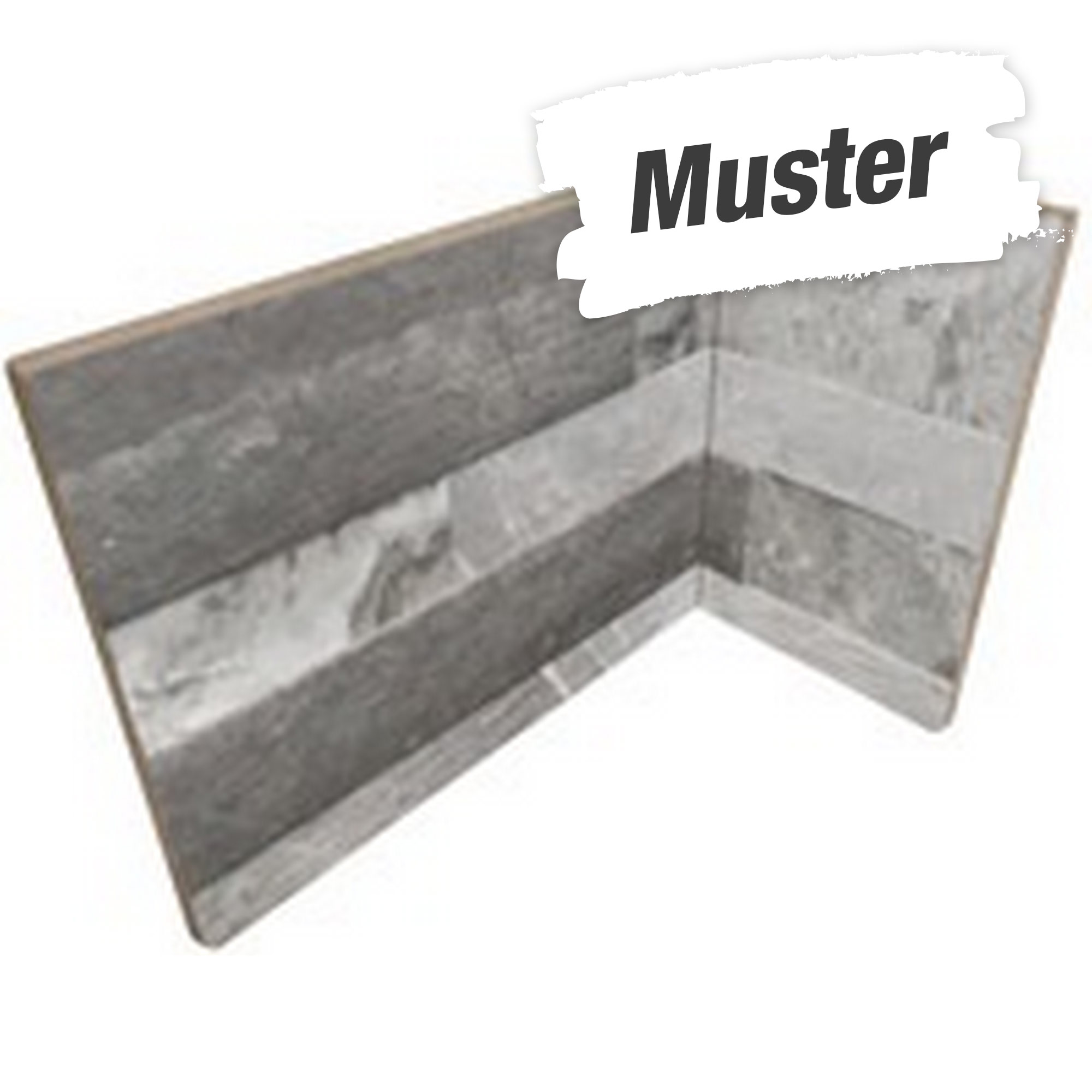 Muster zur Innenecke 'Tiffany' Feinsteinzeug grau 10 x 20 cm + product picture