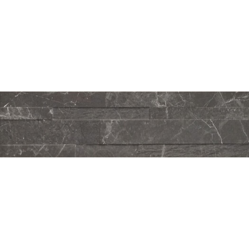 Wandfliese 'Tiffany' Feinsteinzeug anthrazit 15 x 61 cm