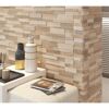 Beige Wandverkleidung aus Holz