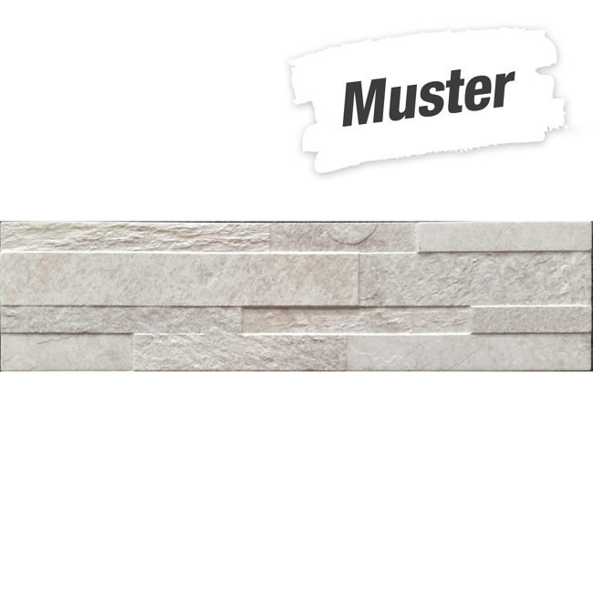 Bild von Muster zur Wandfliese 'Quarzi' Feinsteinzeug weiß 15 x 61 cm