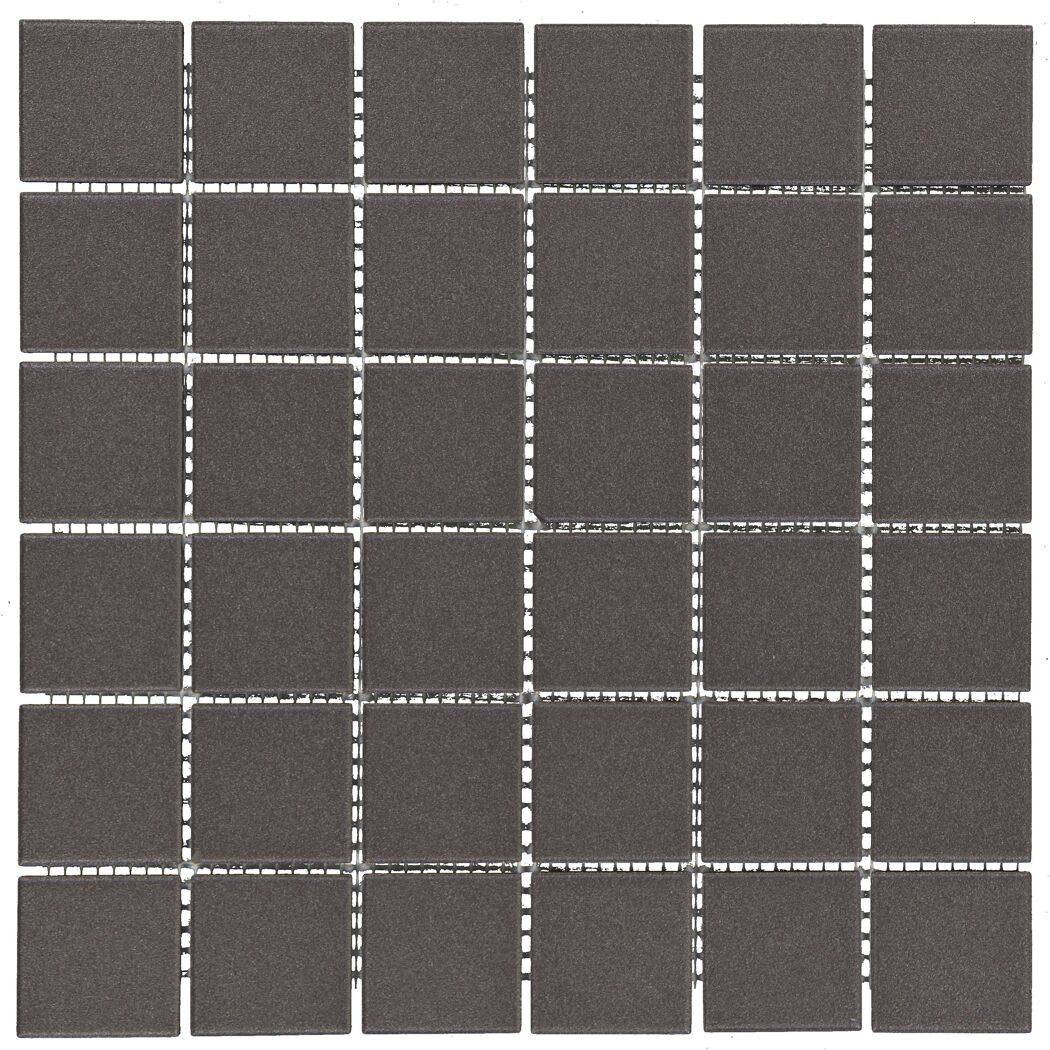 Mosaikfliese Uni Black 5 x 5 cm, dunkelgrau