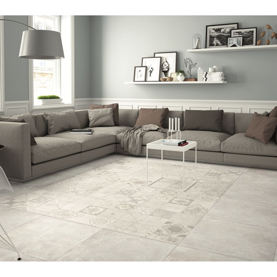 Bodenfliese 'Utica' Feinsteinzeug grau 60,8 x 60,8 cm