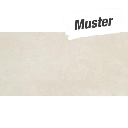 2. Bild von Muster zur Bodenfliese 'Beton' Feinsteinzeug elfenbeinfarben 30,5 x 61 cm