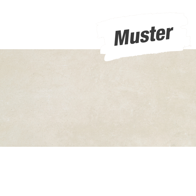 Bild von Muster zur Bodenfliese 'Beton' Feinsteinzeug elfenbeinfarben 30,5 x 61 cm
