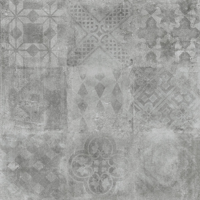 Bild von Bodenplatte 'Taina' Feinsteinzeug grey gemustert 60 x 60 x 2 cm