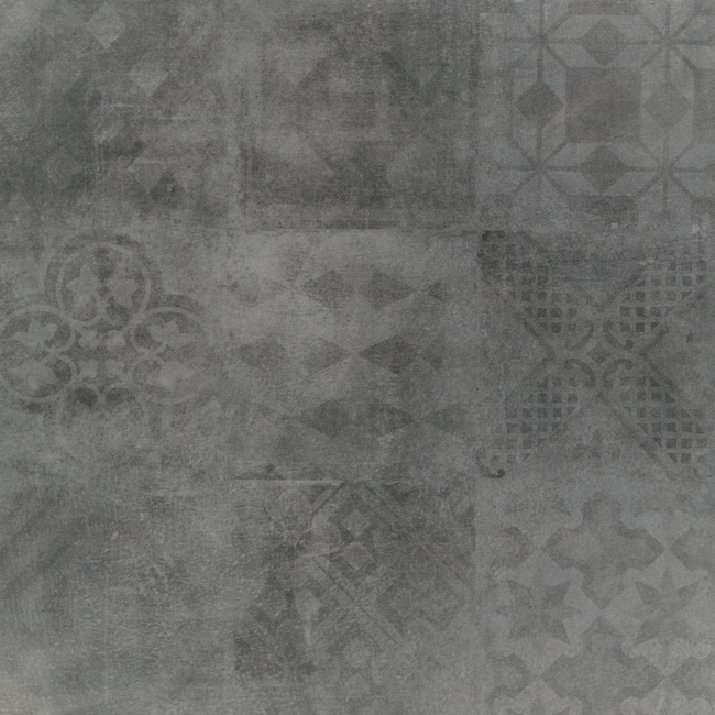 Bild von Bodenplatte 'Taina' Feinsteinzeug graphit gemustert 60 x 60 x 2 cm