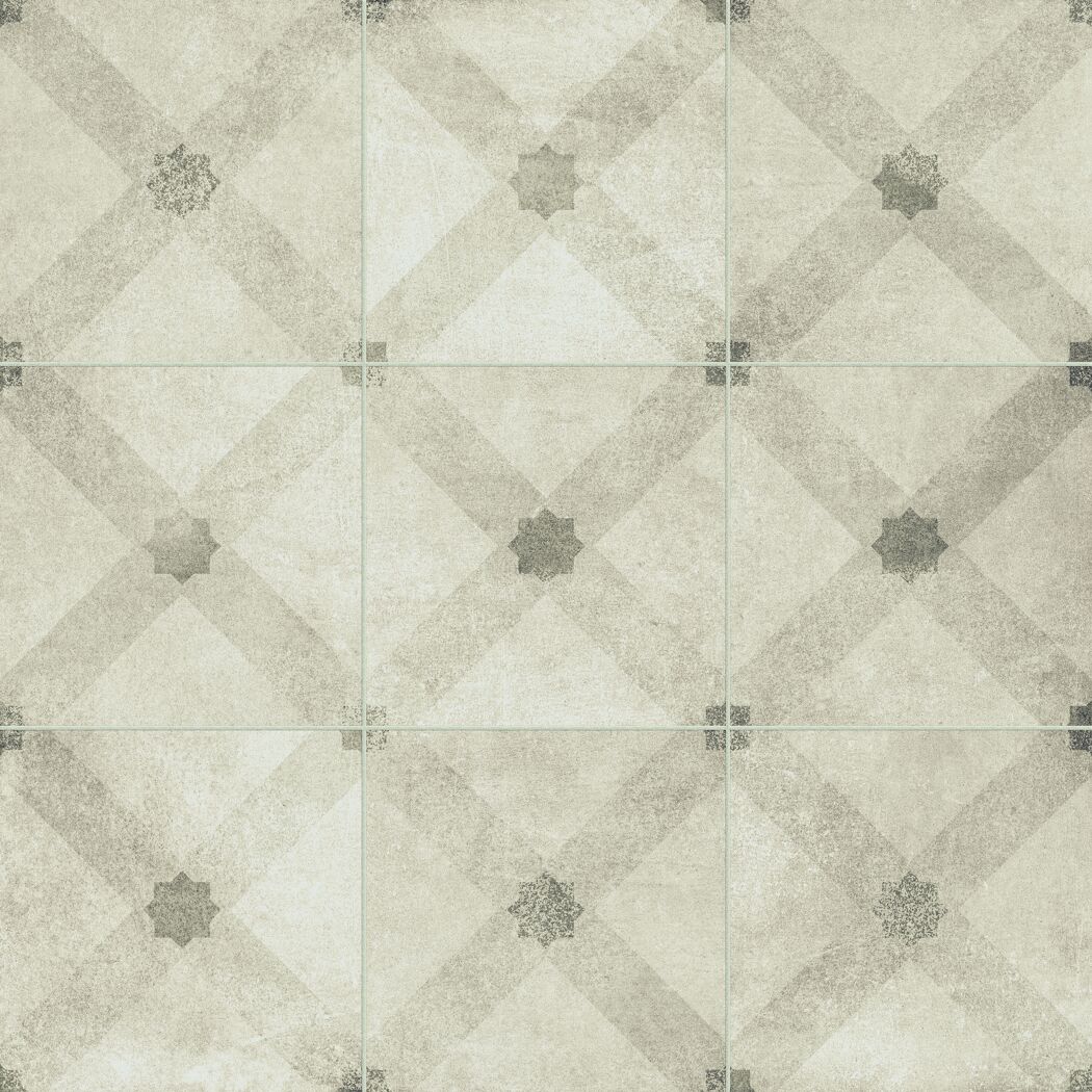 Beige Bodenfliesen mit sternförmigem Muster