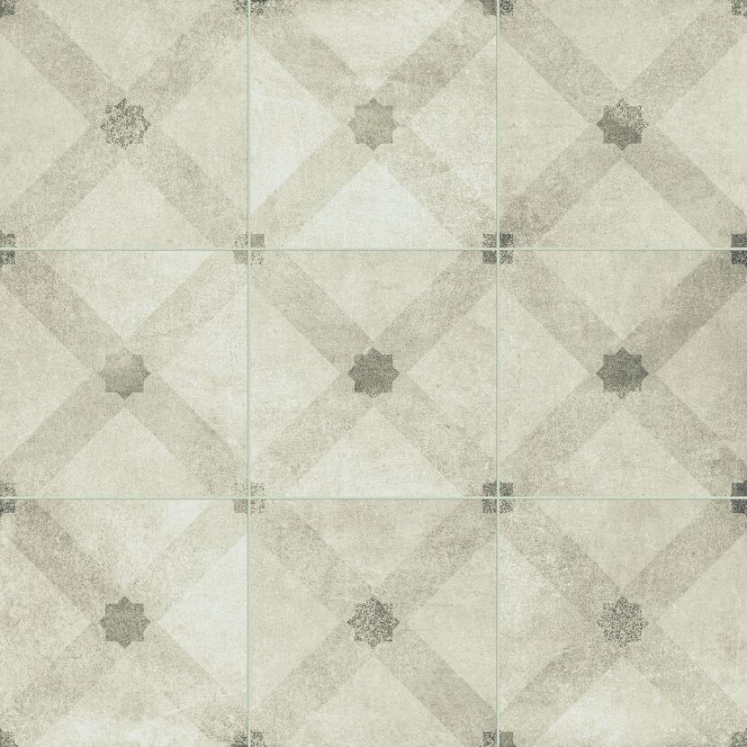 Beige Bodenfliesen mit sternförmigem Muster