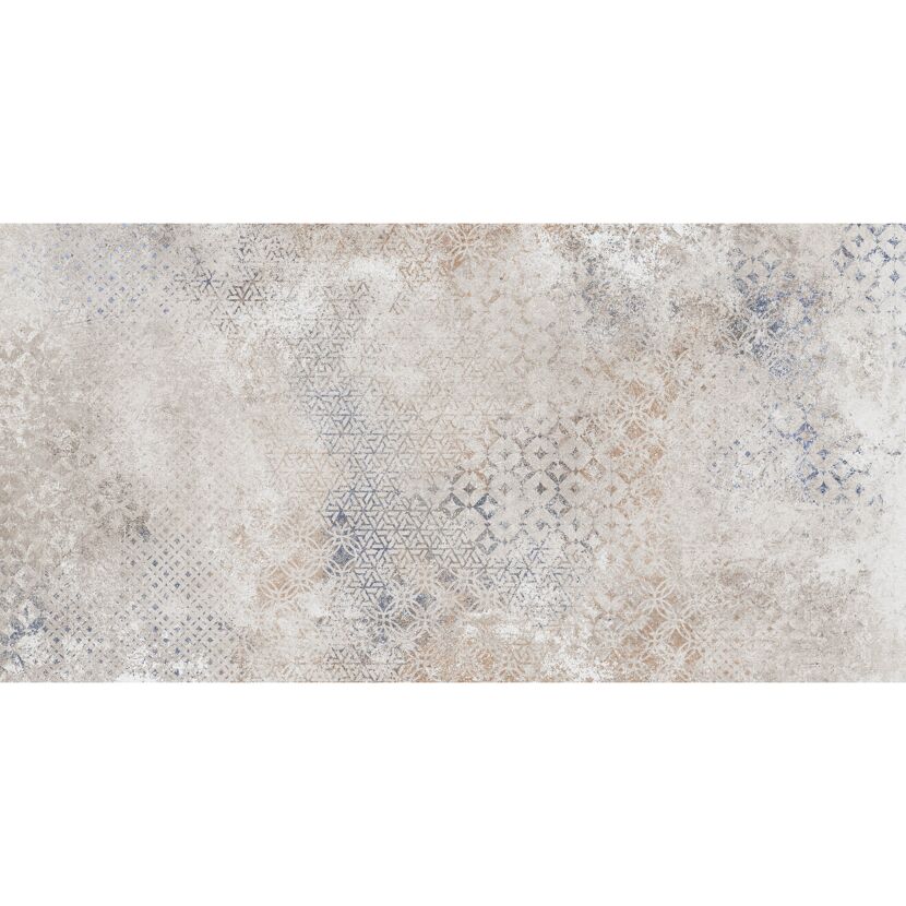 Beige Fliese mit blauem Muster