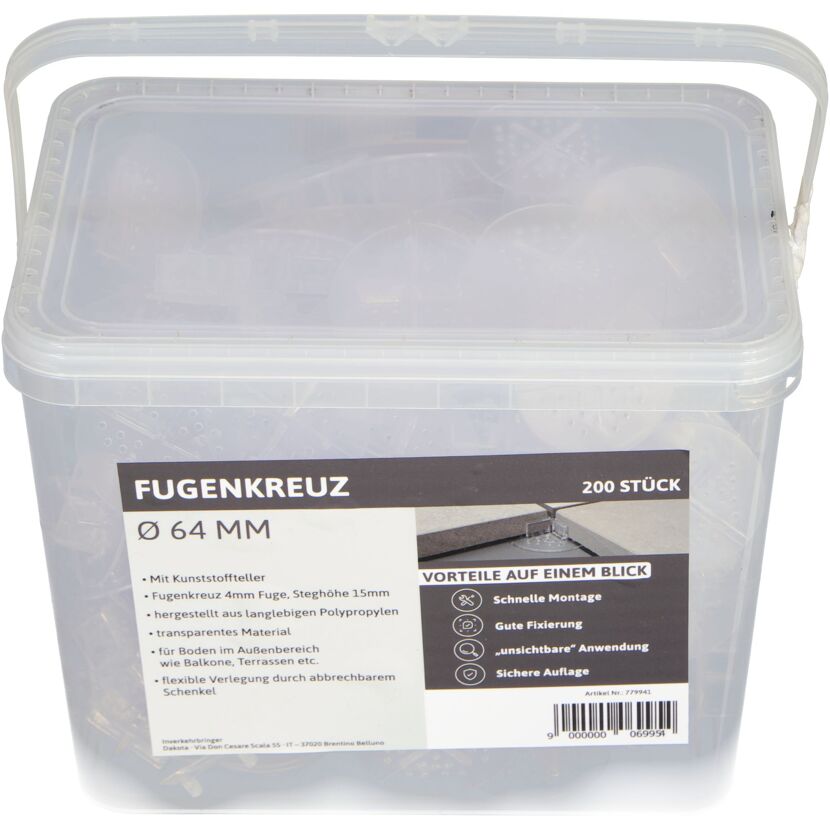 200 durchsichtige Fugenkreuze in Plastikbox
