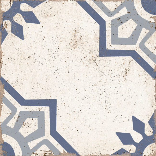 Bild von Bodenfliese 'Retro Olite azul' Feinsteinzeug mehrfarbig 22,5 x 22,5 cm