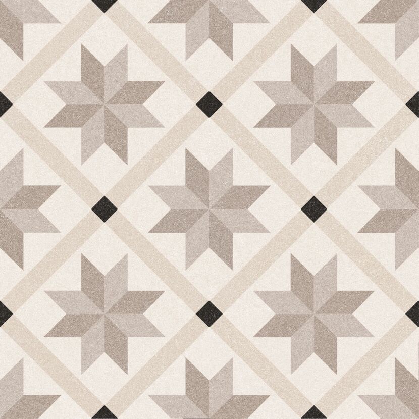 Beige und schwarze Fliesen im Sternenmuster