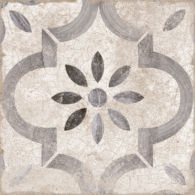 Bild von Bodenfliese 'Retro Mesina gris' Feinsteinzeug mehrfarbig 22,5 x 22,5 cm