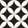 Schwarz-weißes, sich wiederholendes geometrisches Muster