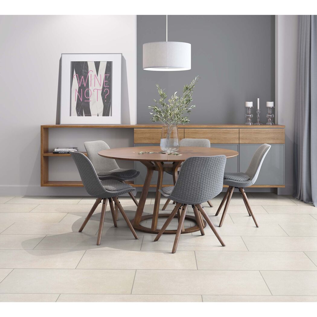 Bodenfliese 'Avorio' Feinsteinzeug betonfarben 30,5 x 61 x 0,72 cm
