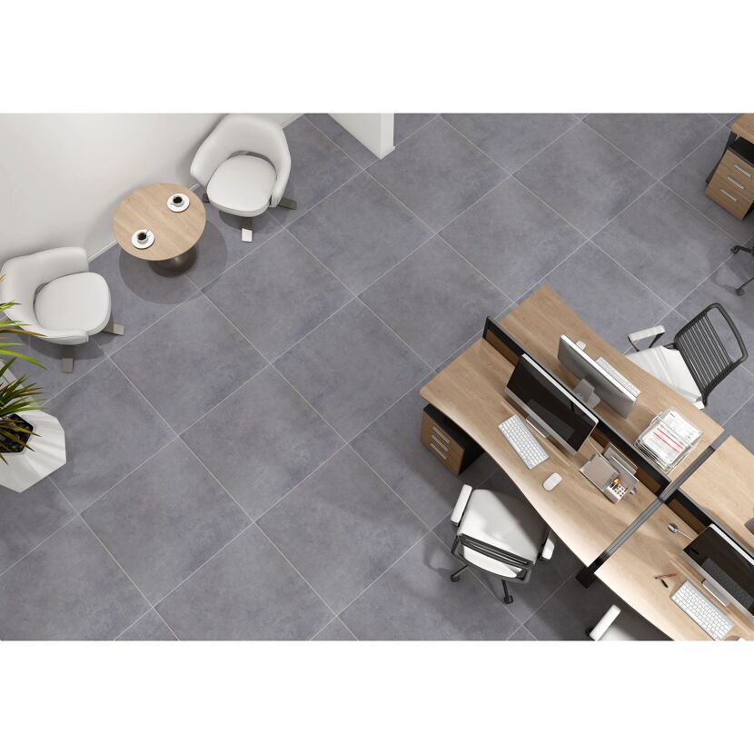 Bodenfliese 'Beton' Feinsteinzeug 61 x 61 cm anthrazit