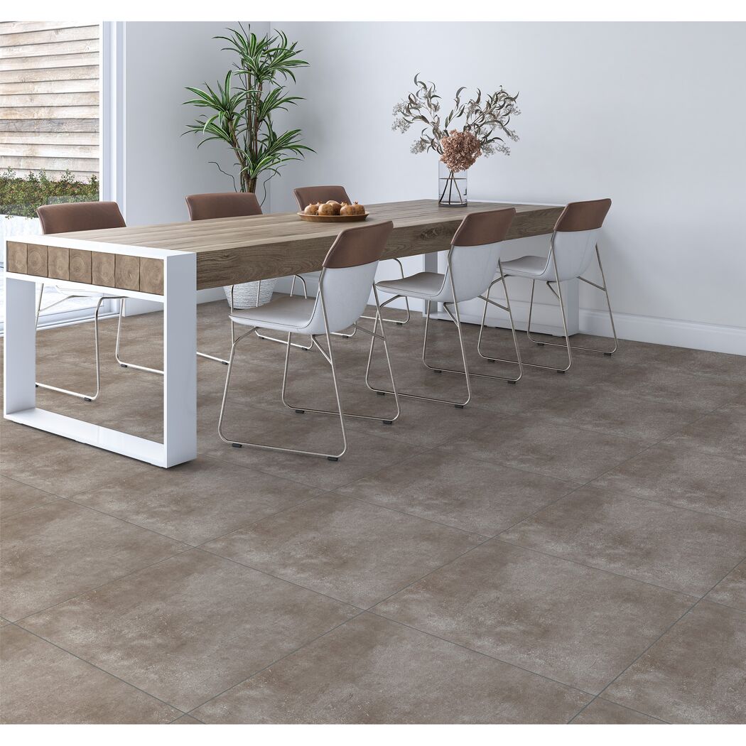 Bodenfliese 'Marte' Feinsteinzeug 61 x 61 cm taupe