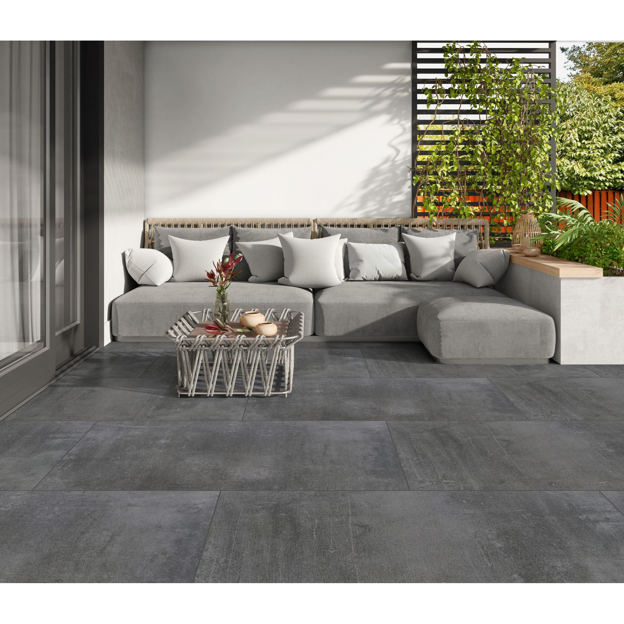 Terrassenplatte 'Taina 2.0' Feinsteinzeug anthrazit 59,7 x 119,5 x 2 cm + product picture