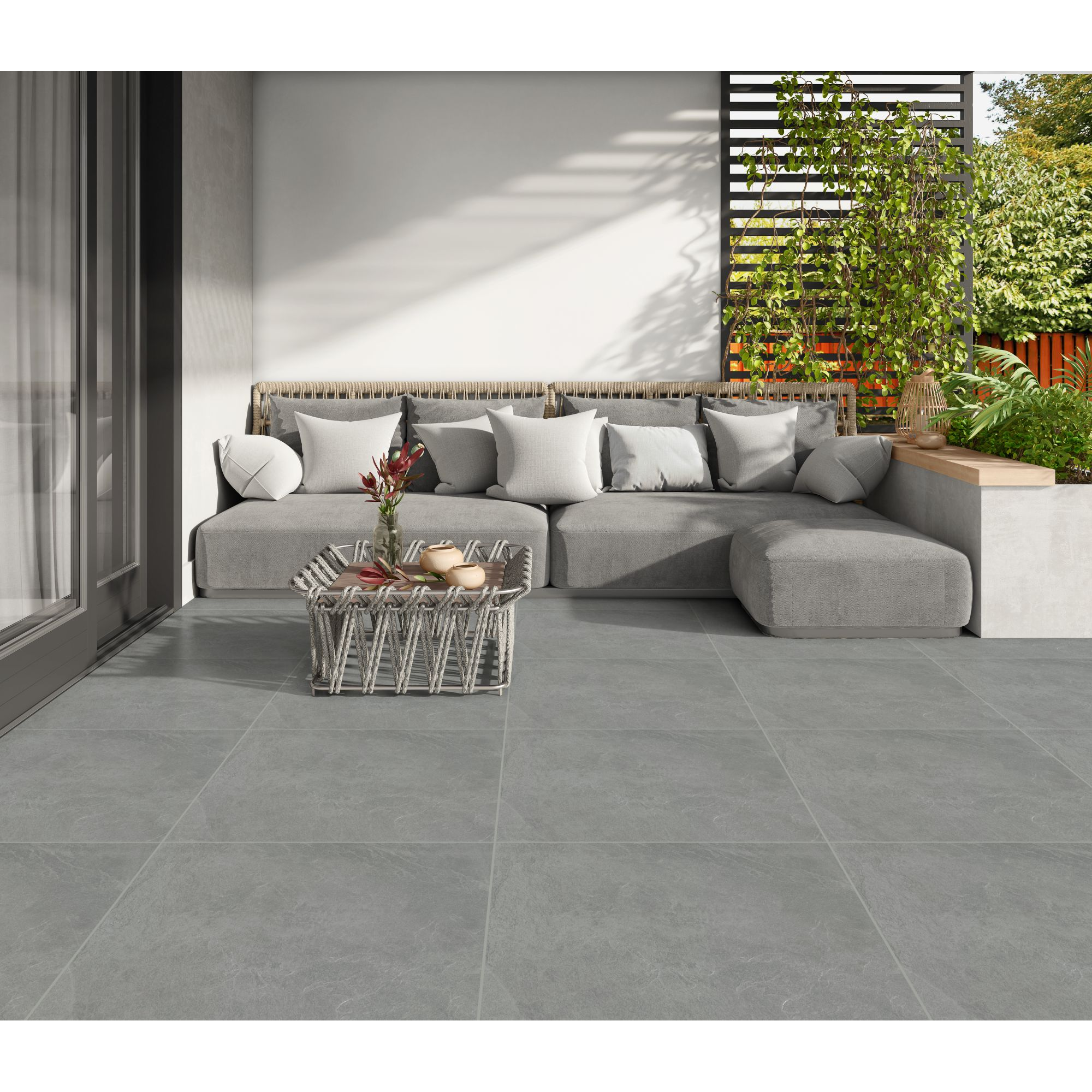 Terrassenplatte 'Mustang 2.0' Feinsteinzeug grau 60 x 60 x 2 cm + product picture