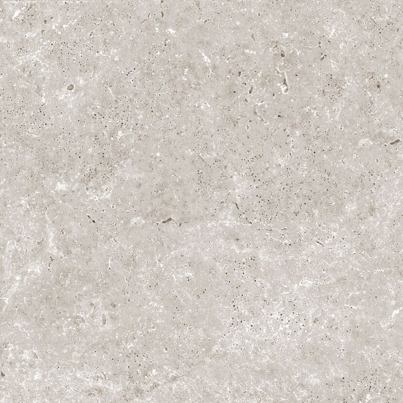 Bodenplatte 'Travertine' Feinsteinzeug grau 79,7 x 79,7 x 2 cm